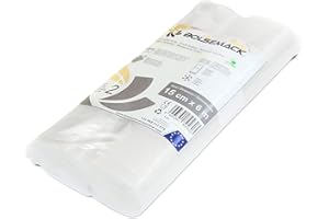 BOLSEMACK Rotoli per sottovuoto goffrati 15 cm x 6 metri (2 unità) per uso alimentare, possono essere utilizzati con qualsiasi tipo di dispositivo di imballaggio sottovuoto a uso domestico