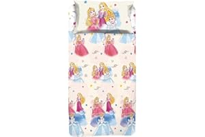 hermet Princess/Completo Lenzuolo Singolo / 1 Piazza / 100% Cotone/Disney/Prodotto Ufficiale
