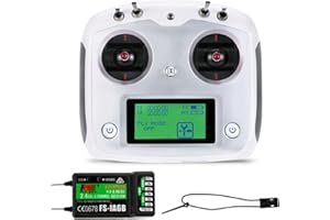 HTLNUZD Flysky FS-i6S Émetteur 2,4 G AFHDS 2 A RC Écran tactile 10 CH Radio Controller avec récepteur FS-iA6B 6CH pour drone multirotor quadrirotor RC (FS i6x)