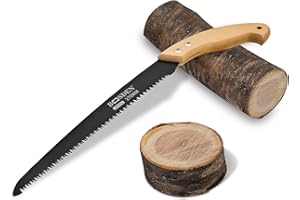 BOOSDEN Seghetto a Mano 11'', Sega per Legno con Manico in Legno, Sega Giapponese da Potatura, Seghetto Manuale per Taglio Alberi, Campeggio, Falegnameria e Giardinaggio