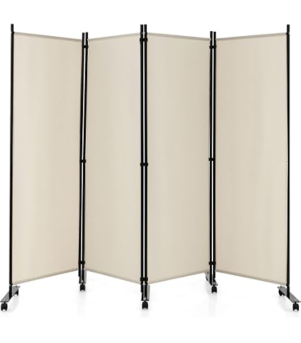 GOPLUS Paravent 4 Panneaux,Écran de Confidentialité Partition