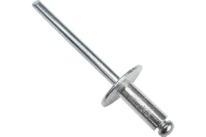 AERZETIX - Juego de 100 remaches ciegos Ø4.8x12mm con cabeza ancha 14mm - DIN 7337 C - remache pop con ruptura de vástago - en aluminio/acero - C48266