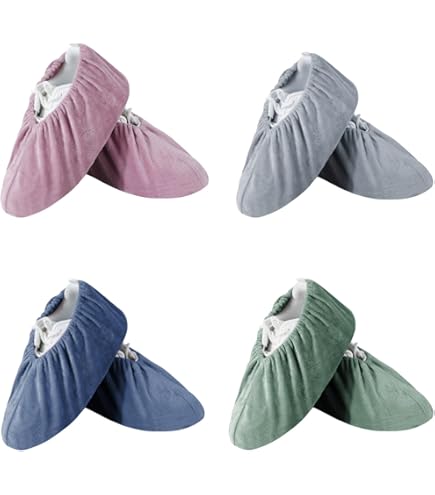 6 Chaussons De Nettoyage Microfibre Lavables - Pantoufles à Franges Pour Laver Le Sol Sans Se Baisser
