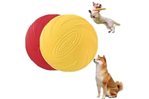 ZQSFPK Dog Frisbee, Large Natural Rubber Frisbee Dog Toy, 2 Pack - 7 Inch Indestructible for Outdoor Fun, Used for Dog Training and Entertainment (Red, Yellow)