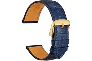 WOCCI Cinturini per Orologi in Pelle, Pelle Italiana, Grana di Alligatore Goffrato, Scegli Colore e Larghezza 14mm 18mm 19mm 20mm 21mm 22mm