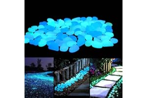 RANRAO 50PC Glowing Pebbles Stones, Glow In Dark Pebbles Luminous, Glow in the Dark Rocks for Home Decor, Walkaway, Aquarium, Garden, Patio and Fish Tank