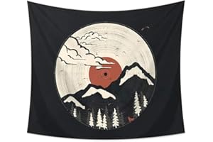 Odot Tapisserie Murale, Tenture Murale Couverture Voyage Châle Serviette Drap de Plage Tapis de Yoga Nappe Tapis de Pique-Nique Couvre-lit Tapestry Décoration (130x150cm,Disque Vinyle)