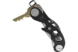 welsberg Key Organizer Keychain, Compact Key Holder Keyring, Smart & Light weight Multi tool Folding Key Chain with Bottle Opener Phone Stand (Up to 12 Keys, Black)
