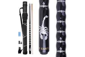 AB Earth Queuestäbchen-Set für Billardqueue, 13 mm Spitze, Ahornholz, mit Hartschalenkoffer