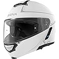 Sena Impulse Flip Up Modular Bluetooth Helmet w/Sound by Harman Kardon Dual Visor Helmet with Integrated Mesh Intercom System / MP3 / Voice Dial (Gloss White, M)