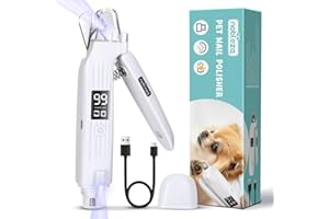 Nobleza Lima de Uñas Eléctrica para Perros, Cortauñas Perro y Gato 2 en 1, Corta Uñas de Mascotas, Cortador Uñas Electrico, Tijeras Profesional con Funda Protectora Antisalpicaduras y 2 Luces LED