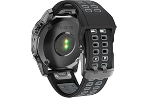 ISABAKE 26 mm Bracelets de Remplacement pour Fenix 7X/Fenix 5X/Fenix 5X Plus/Fenix 3/Fenix 3 HR/Fenix 6X/Fenix 6X Pro, Bracelet Sport en Silicone Bicolore de 26 mm,Hommes/Femmes Sport Bracelet.