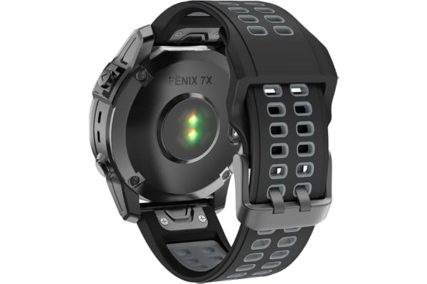 ISABAKE Klockarmband för Garmin Fenix 7X/Fenix 6X, Fenix 5X/5X Plus, Fenix 3/3 HR, QuickFit 26mm Silikon Ersättningsarmband