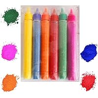 CraftVatika Set of 10 Rangoli Colour Powder Tube Kit Diwali Decoration Items Bottles Tool Floor Art Rang for Home…