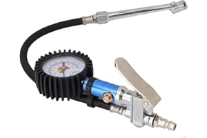 FOLOSAFENAR Pistola per la pressione dei pneumatici, ampia gamma di misurazioni Manometro per gonfiaggio pneumatici con manometro per la misurazione della pressione dei pneumatici per la stanchezza