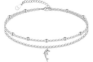 CHIC & ARTSY Womens Fußkettchen 925 Sterling Silber erstellt Opal geschichtet Fußkettchen Armband zierlich Perlen Kette Fußkettchen