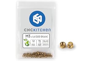 CNC KITCHEN Lot de 100 inserts filetés M3 x 3 version courte
