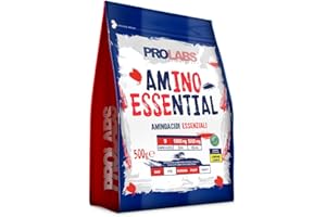 PROLABS – EAA Aminoacidi Essenziali AMINO ESSENTIAL Fermentati Polvere 100% Veg con BCAA Ramificati 2:1:1 e Vitamina B6, Amminoacidi Essenziali Post Intra Workout, Integratore per Sportivi 500g Limone