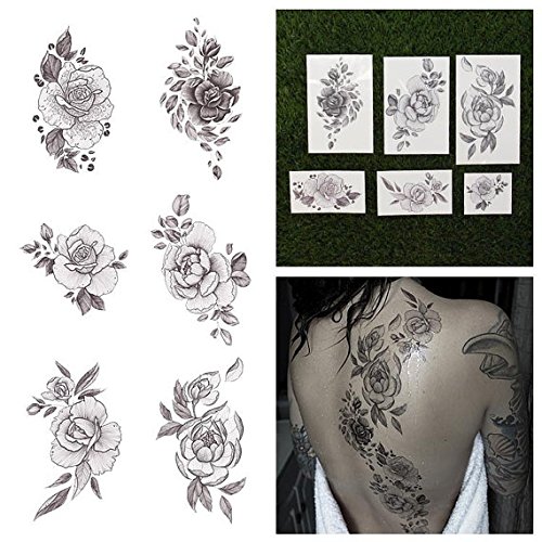 Tattify Floral Temporary Tattoos - A Rose by Any Other Name (Set of 12)