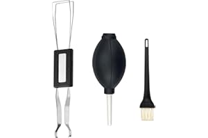 BOLOEST Uniwersalny ściągacz do klawiatury 2 w 1, ściągacz klawiszy ze stali nierdzewnej, narzędzie do usuwania nasadek klawiszy, ze szczotką i dmuchawą powietrza, do usuwania mechanicznej klawiatury