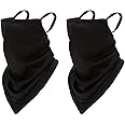 NITAIUN 2 Pcs Scarf Mask with Ear Loops Unisex Balaclava Face Mask Wind Motorcycle Mask Breathable Anti Dust Windproof Neck Gaiter Head Face Mask for Motorcycle Cycle Ski Outdoor Activities