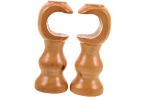 TOPPERFUN 2pcs Wood Curtain Rod Brackets Window Curtain Support Holders Wall Mounted Drapery Rod Hangers for Bedroom Living Room Bathroom