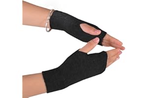 Novawo Wool Blend Fingerless Gloves Arm Warmers Soft Texting Gloves for Unisex