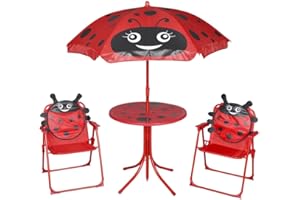 vidaXL Jeu de Bistro avec Parasol pour Enfants Meuble de Jardin Extérieur
