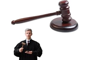 Bavooty Wooden Gavel with Sound Block Perfect,Gavel and Block Set,Wooden Judge Gavel,Wooden Mallet,Round Hammer Sound Block for Judge,Lawyer,Auction Court,Company,Student