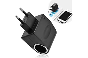 FANXAOLNES Adaptateur Allume Cigare Secteur 220V à 12V, 6W AC à DC pour Voiture, Transformateur 110V-220V pour Prise Allume Cigare, Compatible avec GPS, Smartphone, Lecteur de Musique, Station de Radio