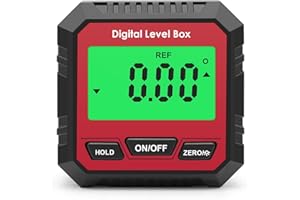 QUBITLY Black-Red ABS Digital Inclinometer, 2.1in×1.1in Digital Angle Finder with Magnetic Base, Portable Digital Level Box & Accurate Inclinometer for Woodworking, Construction & Machinery