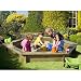Produktbild Gartenpirat Sandkasten 6-eckig aus Holz mit Abdeckung Plane blau