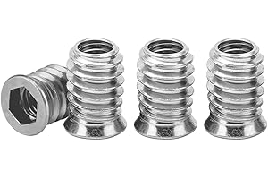 Drenky ‌M6 Insert Fileté Bois‌, écrous à Visser ‌M6 X 15mm ‌Manchons à Visser‌ Galvanisés écrou Hexagonal Fileté‌ pour Meubles en Bois, 40 Pièces, Argent
