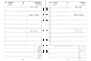 MAGISTRIS Ricambio Agenda Anelli Datato Giornaliero Orizzontale 15x21 Master,A5 2026 Greenwitch AMS11