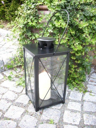 Stabile Stalllaterne Laterne Höhe 73cm Schwarz