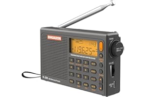 Radio Portable SIHUADON R108 FM AM MW SW Multibande Poste avec Affichage du Temps de Parole Fort RéTro-éClairage NuméRique Alarme