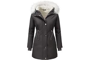 Vijamiy Manteau Femme Hiver Veste Polaire Femmes Manteaux Hiver Chic Blouson Parka Chaud Imperméable Outercoat avec Zippée Poches