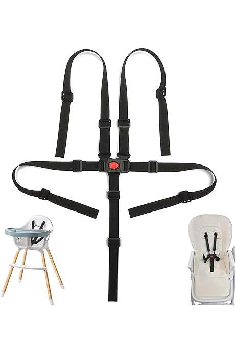 Cinture Di Sicurezza 5 Punti Per Seggiolone Universali - Imbracatura Regolabile Bambini - Foto 9