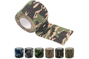 ZESLIV 10 Rollen Outdoor Tarnband selbsthaftend 5CMx4.5M Camo Tape Stoff Camouflage Tarn Tape Pflasterverband Selbsthaftende Bandagen Fingerpflaster Elastischer Fixierverband Camo Rosa