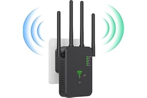 GENERICO Ripetitore WiFi, amplificatore di segnale WiFi, estensore WiFi Dual Band 4 antenne, 2 porte LAN, amplificatore WiFi, per casa e ufficio, facile da configurare (LCX-ZJ300-1)