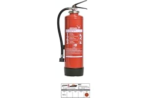 MBS-FIRE - BRANDSCHUTZFACHHANDEL 9Liter Gel-Feuerlöscher Gellöscher Sonderlöscher für Lithium-Ionen-Akkus DIN EN 3, GS + Wandhalter + Standfuß, 8 A = 4 LE Feuerlöscher mit Instandhaltungsnachweis von MBS-FIRE