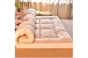 HUMAJORY Floor Mattress Japanese Extra Thick Futon Floor Mattress Futon Mattress Foldable Floor Bed Camping Mattress Futon Mat Traditional Sleeping Mat Extra Thick, Cosy and Warm Mattress(Gray,90x200cm)