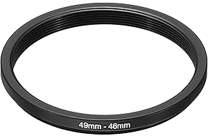 PATIKIL 49mm-46mm Metal Step Down Ring, Camera Lens Filter Adapter Ring Aluminum Filter Adapter Ring for Camera Lenses Hood, Black
