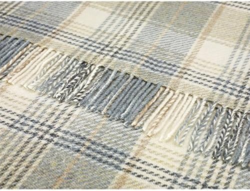 Bronte Pure New Wool Shetland Sofa Throw Blanket - Huntingtower Aqua Design