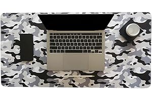 Pi10 Deskpad | Home Office | 80cm x 40cm | Laptop and Computer Mat | Waterproof and Easy to Clean | Dual Sided (Winter Camouflage and Slate Grey)