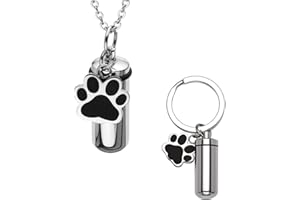 Jovivi Gravure gratuite - Urne funéraire en acier inoxydable avec pendentif en forme de griffe de chien + porte-clés.