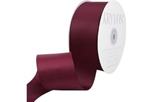 Kryvus Grosgrain Ribbon, Burgundy Ribbon 50mm x Continuous 45 Metres, Burgundy Grosgrain Ribbons Perfect for Gift Wrapping, Crafts, Sewing, Wedding Decor, DIY Hair Accessories and More