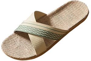 Yowablo Pantoufles Femmes/Hommes Pantoufles d'été Accueil Couple Pantoufles d'intérieur Linge de Maison Cross Daily