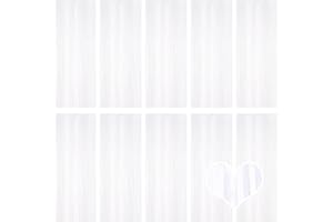 Ohiyoo 10 Stück Weiß Lametta Vorhänge 1 x 2.5M Tinsel Curtain Folien Fransen Metallic Lametta Vorhange für Geburtstag Partydekor Verlobung Hochzeit Weihnachten Neujahr Dekoration (Weiß)