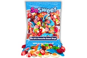 SoSweet Jelly Sweet Mix – 1kg Bulk Bag of Classic Chewy Sweets | Party Pick & Mix, Sharing Treats | Jelly Selection | Long Shelf Life